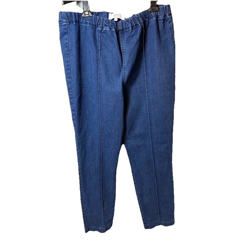 Textile Elizabeth And James Blue Jeans Size 20 Elastic Waist Straight Leg